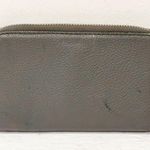 Marc by Marc Jacobs  Gray Leather Work Wear Gold Plaque Logo Zip Around Wristlet Photo 5