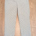 Jones New York JNY 8 Pants Seersucker Striped Gray White Ankle Pull On Stretch Photo 0