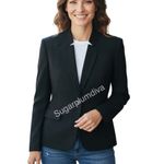 Harvé Benard Harve Benard Black Wool Blend Tailored One Button Blazer 14 Business Winter Photo 1