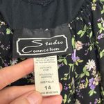 American Vintage Vintage Dark Micro Floral Whimsigoth Flutter Sleeve Midi Dress - Size 14 Photo 5