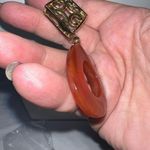 Necklace‎ Vintage Boho Gemstone Carnelian And Gold Tone Toggle Closure Necklace Photo 4