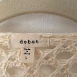 Debut  Crochet Cream Granny Square Cardigan Sweater size large Photo 1