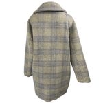 ASTR  The Label Gray Plaid Checkered Long Sleeve Button Trench Over Coat Jacket M Photo 1