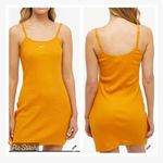 Nike  Ribbed Tight Fit Orange Spaghetti Strap Dress Photo 1