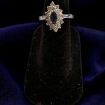 Vintage Silver Tone Blue Stone Ring. Size 5 Photo 1