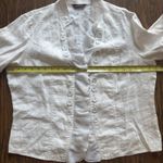 Multiples Womens Top Linen Jacket White Ruffle Buttons Flare Sleeve Size XL Photo 8