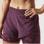 Athleta Hit It 2-In-1 Short Athletic Activewear running XS Warm Splatter Purple Photo 0