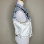 Z Supply Denim Vest Sz Medium Beaded Dip Dyed USA Red White Blue Photo 2