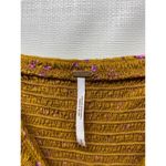 Free People Smocked Crop Top Sz S Ditsy Floral Boho Mustard Yellow Magenta Photo 4