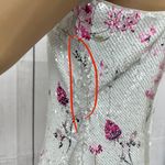 Likely  Women's US 8 White Floral Sequin Reese Dress Mini Bodycon Sleeveless Photo 6