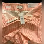 Loft  Coral and White Striped Shorts Photo 1