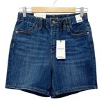 Judy Blue NWT  High Waist Denim Shorts Size Medium Dark Wash Stretch Mid Length Photo 0