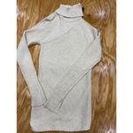 Hudson Pullover Sweater Womens Medium Ivory Ribbed Cold Shoulder Long Sleeve B47 Photo 5