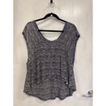 Obey  Propaganda blue ivory striped crop top women's oversized size‎ xs Photo 1