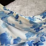 NYDJ Blue and White Floral Sleeveless Blouse Photo 10