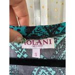 Iolani Women's Hawaiian Polynesian Tribal Flowy Silky Handkerchief Hem Top S Black Photo 4