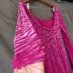 WFFS Fuschia Devore One Shoulder Slit Zebra Print Maxi Dress Size Small Purple Photo 8