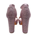 Allegra K Platform Heels Women 9 Pink Glitter Criss Cross Ankle Strap Block Heel Photo 5