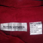 Allyson Whitmore 14W Deep Red Super Soft Suede Look Holiday Pants Plus Photo 3