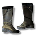 Teva Jade Cove Tall Boots Women's Size 6 Black Leather Riding Full Zip 4325 Boho Photo 0