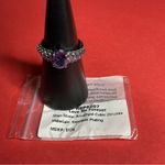 Bomb Party RBP8207 “Love Me Forever” Cubic Zirconia on Hematite Size 10 Ring NWT Purple Photo 3