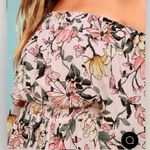 Lulus Hello Darling Blush Pink Floral Print Off the Shoulder Dress LARGE Photo 1
