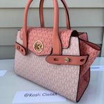Michael Kors MK Carmen Medium Color-Block Logo Satchel -Sherbert Multi Photo 1