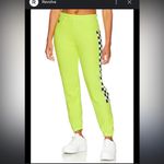 Aviator Nation  check Neon yellow sweatpants classic casual logo spring revolve Photo 1