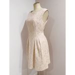 J Howard Women's Blush Rose/Beige Metallic Sleeveless Lace Dress Size 10 Pink Photo 2
