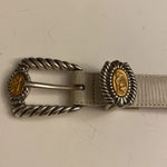 Brighton Leather Belt 90s Vintage Y2K, White Leather Photo 2