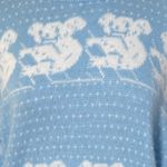Vintage Castle Square Koala Bear Sweater Light Blue pastel Knit Animal Graphic M Size M Photo 4