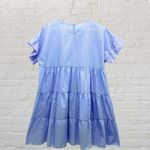 Boohoo  Lilac Embroidered Ruffle Tiered Babydoll Mini Dress Sz 12 Photo 2