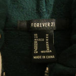 Forever 21 Cropped Athletic Wear Full Zip Up Green Hoodie With Pockets Size M Photo 3