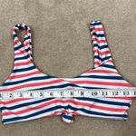 Bikini Top Teal Red/Pink White Stripe Women Small Photo 5