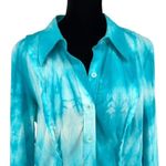 Love Junkie Women’s Tie Dye Button Down Shirt Studded Cross Teal Size‎ Large Green Photo 1