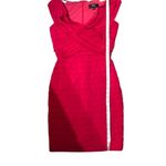 Tadashi Shoji Tadashi Collection Berry Raspberry Flutter Bandage Sweetheart Neck Size M Photo 9