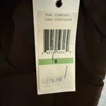 Calvin Klein Chocolate Brown Pleated Cap Sleeve Silk Satin Evening Gown Size 8 Photo 5