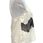 ZARA Floral Silk Effect and Lace Spaghetti Strap Blouse Cami Cream Black Medium Photo 3