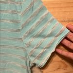 Sonoma EUC  Aqua and White Hombre Striped V-Neck Tee Photo 5