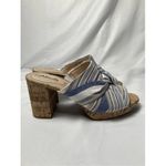 Life Stride Womens Laguna Peep Toe Slip On Heels 9W Blue & Beige Photo 6