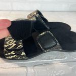Vionic Sandals Women 8 Black Randi II Boa Snake Print Double Strap Slide Comfort Photo 5