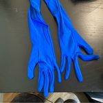 None Royal blue fancy dress w/ bow front w/ blue gloves, jewel, regency core Photo 3