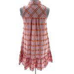 Anthropologie  Maeve flounced hem plaid mini dress pockets pink sz XS Photo 4