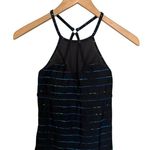 Athleta Mahina Mesh Tankini Swimsuit Top Women’s Size XXS Black Blue Striped Photo 1