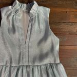 Amanda Uprichard  Connolly Ice Blue Shimmer Tiered Mini Dress - Sz S 🧡🎀 Photo 13