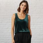 J.Crew  Velvet Tank Top Hunter Green Keyhole Back Lined Size 2 Holiday Christmas Photo 5