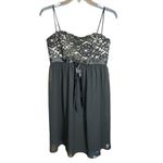 Jessica McClintock Vintage Jessica McClintock Black Babydoll Whimsigoth Prom Mini Dress Y2K Photo 2
