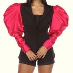 TwoTwin Style Blazer with Puffy Sleeves Black Photo 0