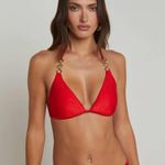 L'Agence Annabelle Shimmer Triangle Bikini Top Size Small Photo 0