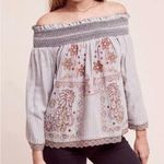 Anthropologie NWT  Chloe Oliver Kennington Off Shoulder Top Embroidered Size S Photo 0